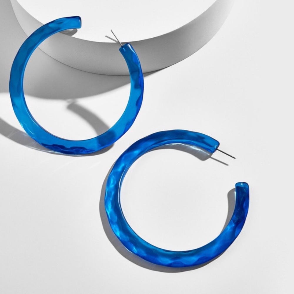 BaubleBar Blue Hoop Earrings